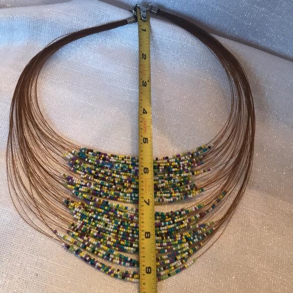 50- Strand Beaded Statement Necklace and earrings - Picture 7 of 8